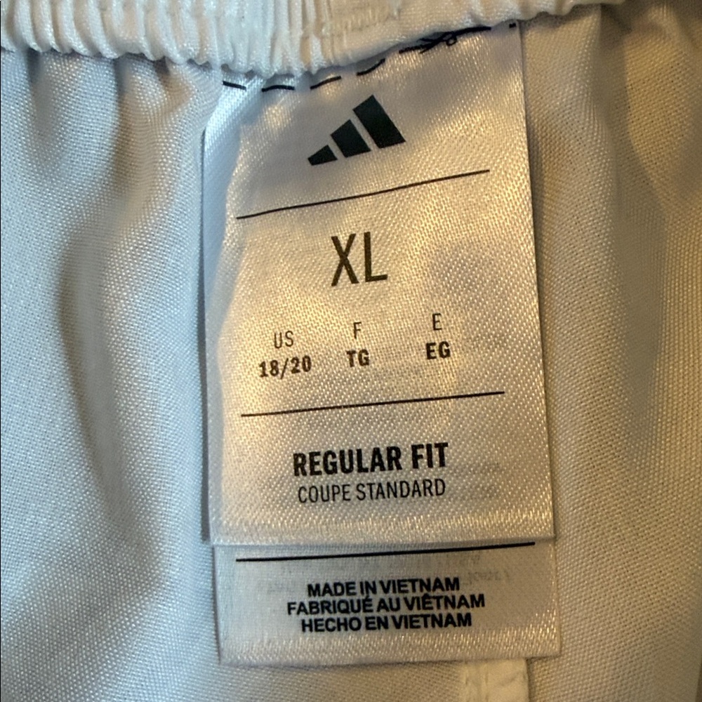 Adidas Kids White Shorts with Black Stripes Size XL 18/20 NWT - Picture 3 of 3